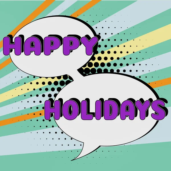 Logga Som Visar Happy Holidays Word För Hälsning Används För — Stockfoto