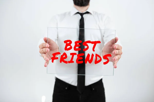 Conceptual Display Best Friends Word Written Person You Value Other — Stok Foto