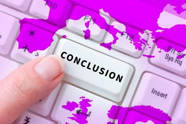 텍스트 Conclusion Internet Concept Results Analysis Final Decision End Event — 스톡 사진