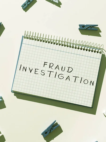 Texto Que Mostra Inspiração Investigação Fraude Processo Abordagem Negócios Determinar — Fotografia de Stock