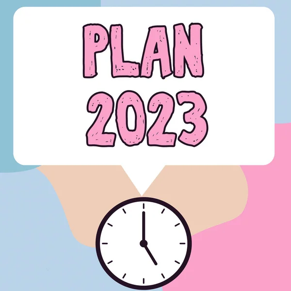 Inspiráló Szöveg 2023 Terv Üzleti Megközelítés Részletes Javaslat Valamire Jövőre — Stock Fotó