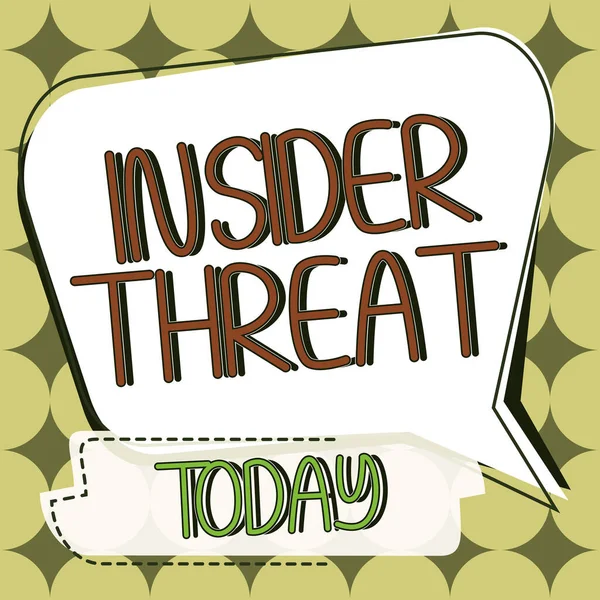 Konzeptionelle Bildunterschrift Insider Threat Geschäftsansatz Sicherheitsbedrohung Die Ihren Ursprung Innerhalb — Stockfoto
