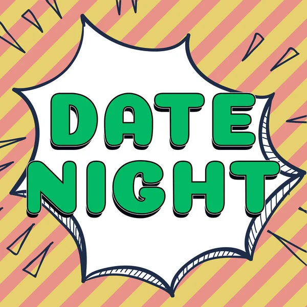 Inspiratie Toont Teken Date Night Concept Betekent Een Tijd Waarin — Stockfoto