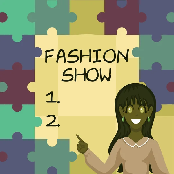Visualizzazione Concettuale Fashion Show Word Scritto Exibition Che Coinvolge Stili — Foto Stock