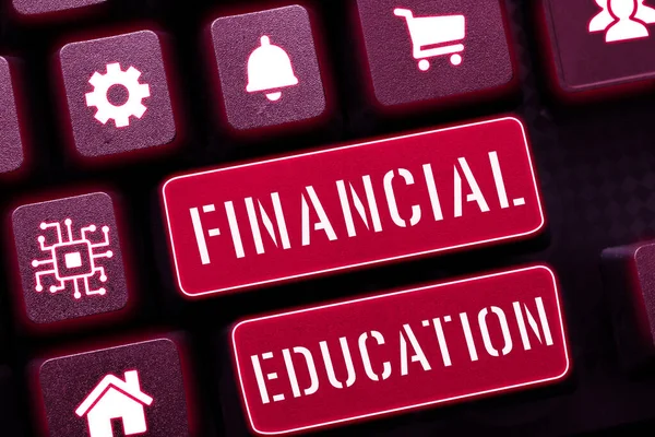 Yazısı Metni Finansal Eğitim Finans Yatırım Gibi Parasal Alanları Anlama — Stok fotoğraf