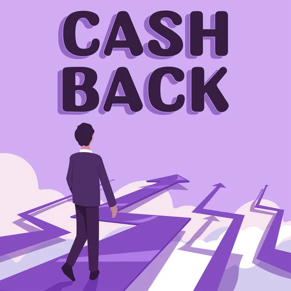 Schreiben Von Text Cash Back Geschäftsansatz Anreiz Bot Käufern Bestimmte — Stockfoto