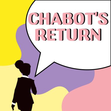 El yazısı işareti Chabots Dönüş, İş Konsepti Konuşmanın geri dönüşü İşitsel veya metin yöntemi