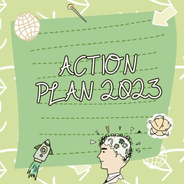 Kavramsal görüntüleme Eylem Planı 2023, Yapılacaklar listesine yazılan Sözcük gelecek yıl yapılacak şeylerin sayısını içerir