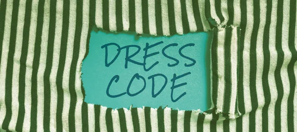 Handschrift Zeichen Dress Code Konzept Bedeutet Eine Akzeptierte Art Sich — Stockfoto