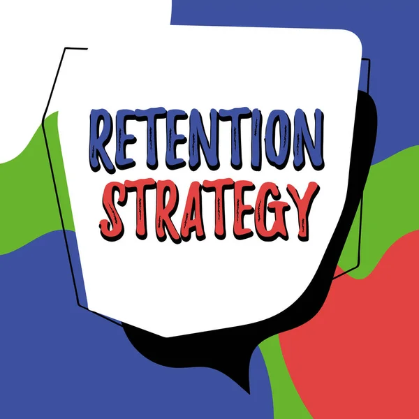 Schreiben Von Textanzeigen Retention Strategy Geschäftsidee Aktivitäten Zur Verringerung Der — Stockfoto