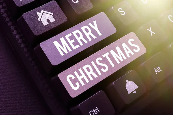 Text Tecken Som Visar God Jul Internet Begreppet Årlig Tradition — Stockfoto