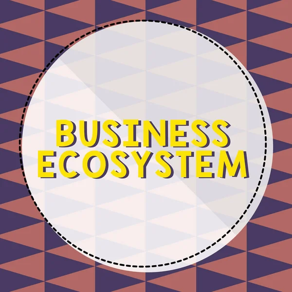 Texto Mano Ecosistema Empresarial Palabra Para Desarrollar Implementar Oportunidades Crecimiento — Foto de Stock