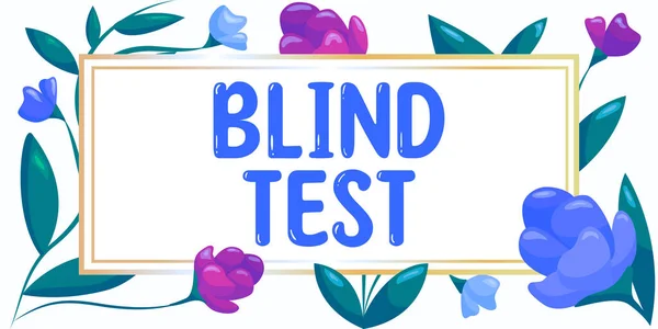 Σημάδι Κειμένου Που Δείχνει Τυφλή Δοκιμή Word Γράφει Για Την — Φωτογραφία Αρχείου