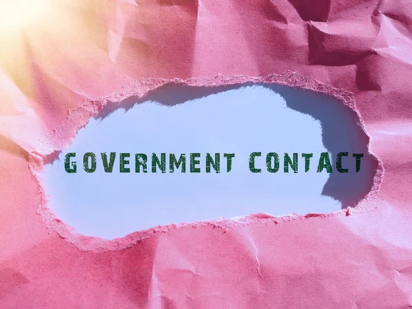 Podpis Tekstowy Przedstawiający Government Contact Internet Concept Debt Security Emitowany — Zdjęcie stockowe