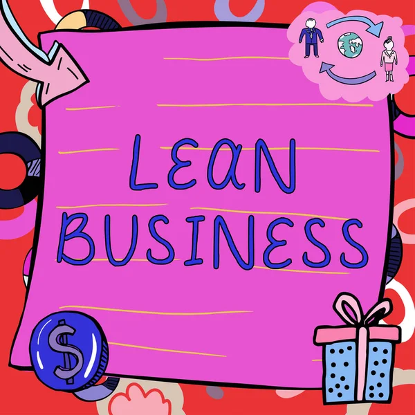 Γράφοντας Εμφάνιση Κειμένου Lean Business Έννοια Που Σημαίνει Βελτίωση Της — Φωτογραφία Αρχείου