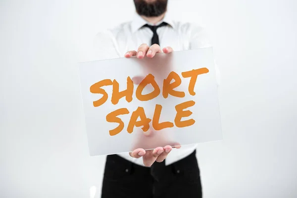 Writing Displaying Text Short Sale Business Showcase Home Offered Price — Stock Photo, Image
