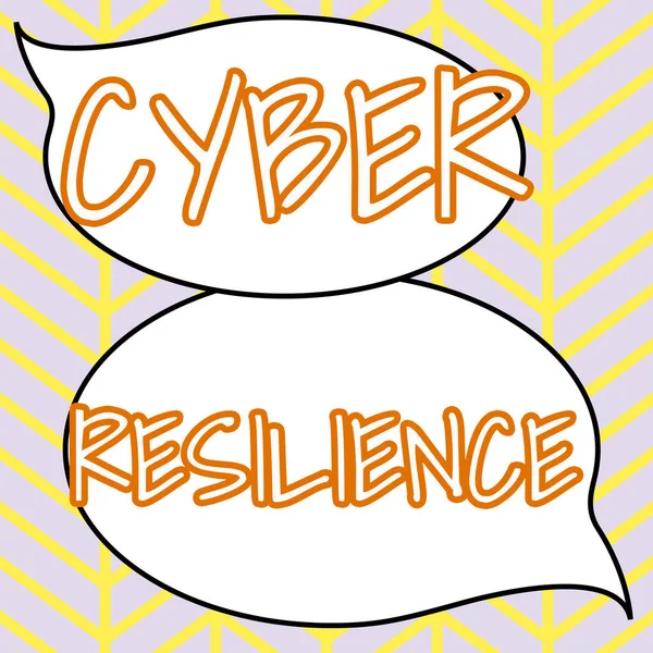 Tegn Viser Cyber Resilience Business Ide Måle Hvor Godt Virksomhed - Stock-foto