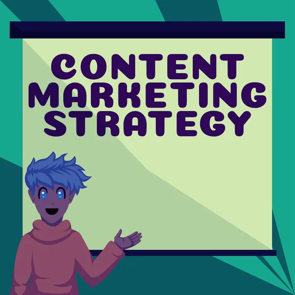 Schreiben Von Text Content Marketing Strategie Geschäftsübersicht Verteilung Von Inhalten — Stockfoto