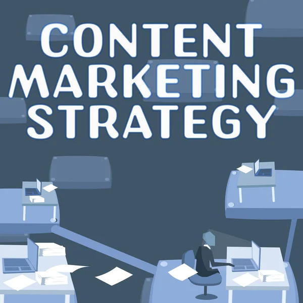 Schreiben Von Text Content Marketing Strategie Konzept Bedeutet Die Verteilung — Stockfoto