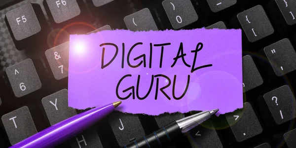 디지털 Digital Guru 비즈니스 케이스 공학의 근본적 관심사에 가이드를 — 스톡 사진