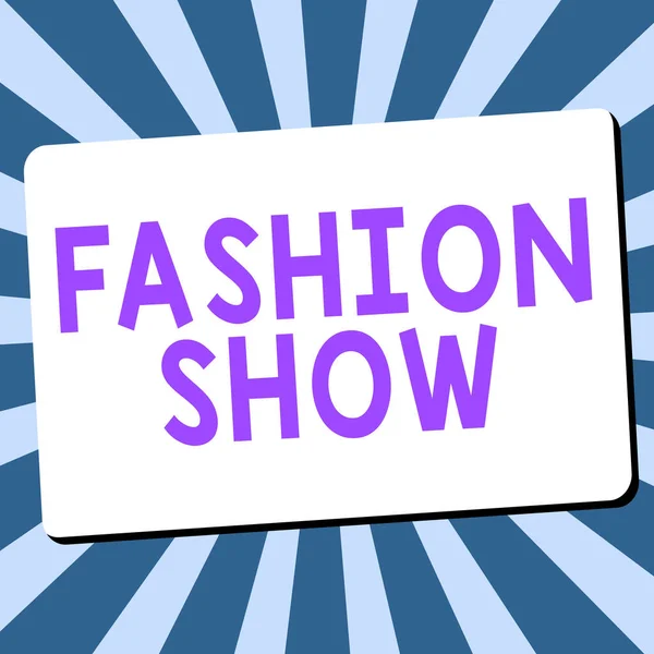 Texto Caligrafia Fashion Show Exposição Visão Geral Negócios Que Envolve — Fotografia de Stock