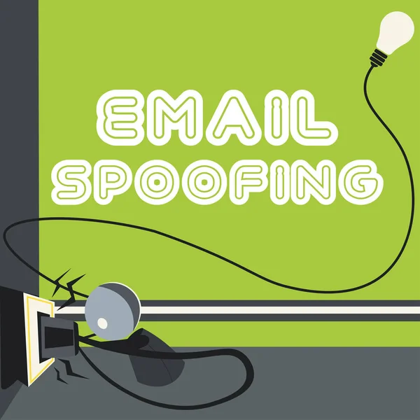 Konzeptionelle Anzeige Mail Spoofing Geschäftsidee Sichert Zugang Und Inhalt Eines — Stockfoto