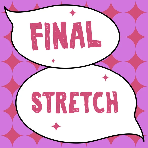 Handskrift Tecken Final Stretch Affärsidé Sista Leg Avsluta Runda Ultimate — Stockfoto