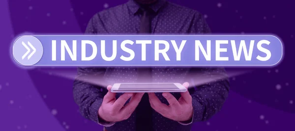 Tekst Met Inspiratie Industrie Nieuws Woord Voor Technisch Marktrapport Manufacturing — Stockfoto