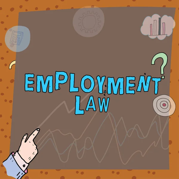 手書きの署名雇用法 ビジネスコンセプトは 雇用者と従業員の法的権利と義務を扱います — ストック写真