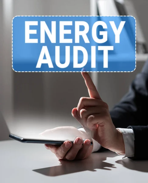 Handskrift Tecken Energy Audit Internet Koncept Bedömning Energibehov Och Effektivitet — Stockfoto