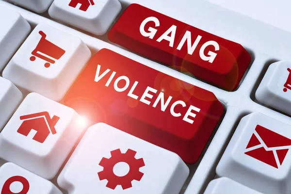Rukopis Text Gang Násilí Koncepční Foto Porušení Zákonů Způsobených Skupinou — Stock fotografie