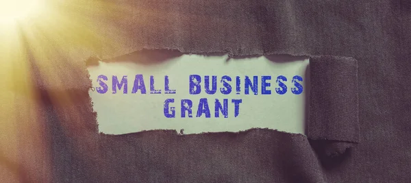 Sinal Escrita Mão Bolsa Para Pequenas Empresas Abordagem Negócios Uma — Fotografia de Stock