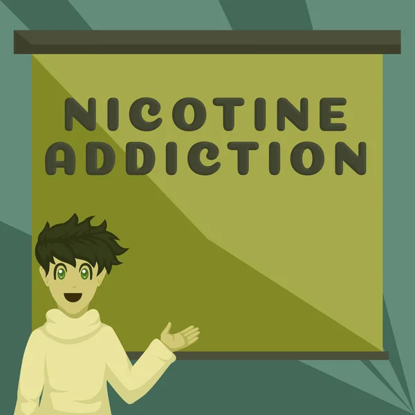 Texto Caligrafia Dependência Nicotina Condição Visão Geral Negócio Ser Viciado — Fotografia de Stock