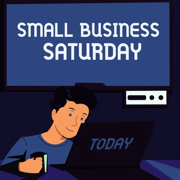 Подпись Концепцией Small Business Saturday Business Showcase American Shopping Holiday — стоковое фото