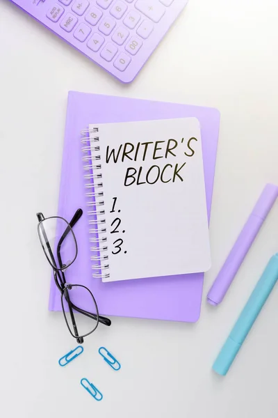 Writers Block Business Overview Condizione Non Riuscire Pensare Cosa Scrivere — Foto Stock