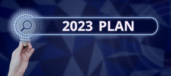 展示2023号文件计划 商业展示 设定你今年或2023年的目标和计划 — 图库照片