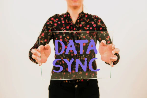 Conceptuele Weergave Data Sync Business Concept Data Die Continu Wordt — Stockfoto