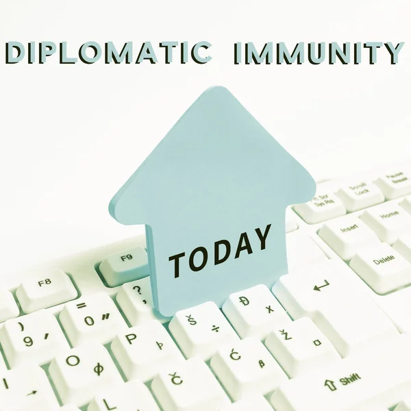 Handschriftliches Zeichen Diplomatische Immunität Geschäftsidee Gesetz Das Ausländischen Diplomaten Sonderrechte — Stockfoto