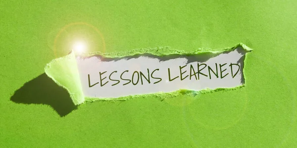 Inspiration Zeigt Zeichen Lessons Learned Business Approach Förderung Des Austauschs — Stockfoto