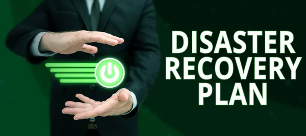 Writing Displaying Text Disaster Recovery Plan Word Having Backup Measures — Stock Photo, Image