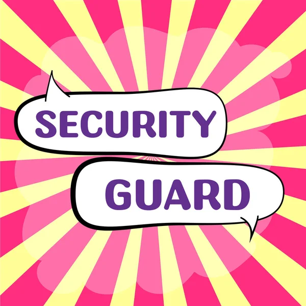 Legenda Conceitual Security Guard Ferramentas Ideia Negócios Usadas Para Gerenciar — Fotografia de Stock