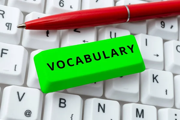 Inspiration Showing Sign Vocabulary Business Showcase Collection Words Phrases Alphabetically — Stock Photo, Image