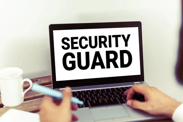 Conceptual Caption Security Guard Concept Significa Herramientas Utilizadas Para Administrar —  Fotos de Stock