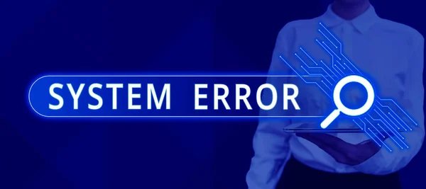 Inspiração Mostrando Sinal Erro Sistema Word Technological Failure Queda Software — Fotografia de Stock