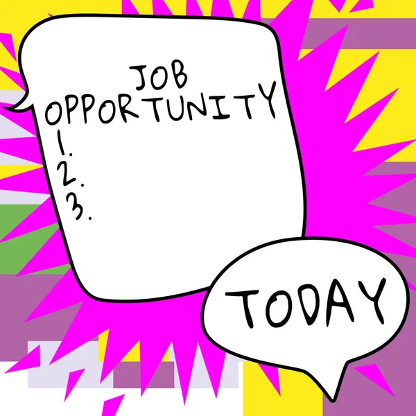 Inspiration Zeigt Zeichen Job Opportunity Geschäftskonzept Eine Beschäftigungschance Oder Die — Stockfoto