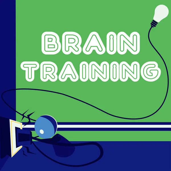 Didascalia Testo Che Presenta Brain Training Word Attività Mentali Mantenere — Foto Stock