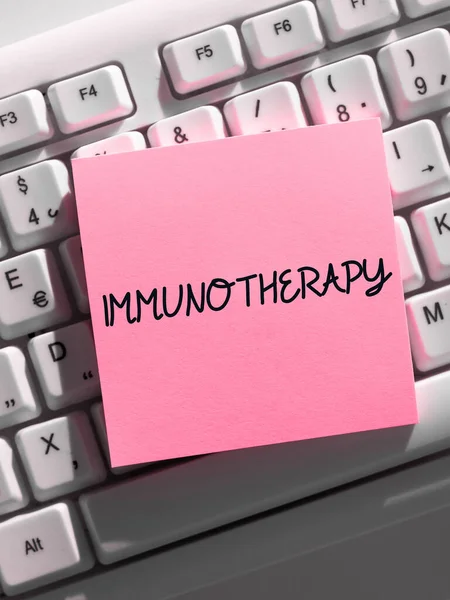 Ручне Писання Знаку Імунотерапія Слово Написане Про Лікування Або Запобігання — стокове фото
