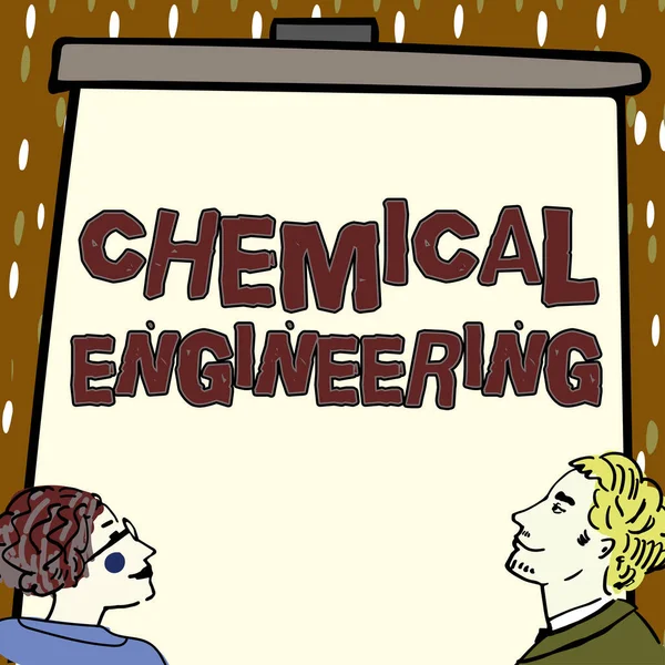 Zobrazení Znaků Chemické Inženýrství Koncept Znamená Vývoj Věcí Zabývajících Průmyslovou — Stock fotografie