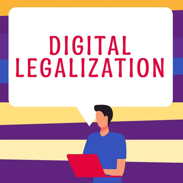 Texto Que Muestra Inspiración Legalización Digital Concepto Negocio Acompañado Tecnología —  Fotos de Stock