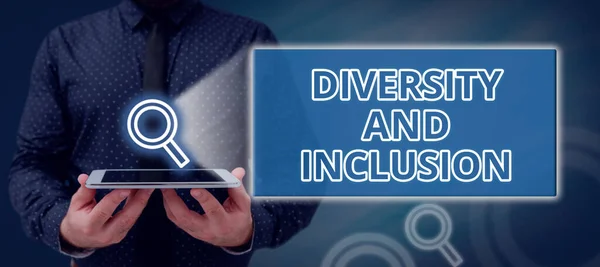 Testo Calligrafia Diversità Inclusione Business Vetrina Gamma Differenza Umana Comprende — Foto Stock